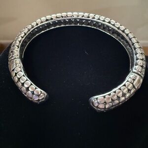 Sterling Dot Cuff John Hardy Bali Style Double Hinge Dot Design with gift box